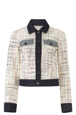 Contrast Trim Denim Jacket by Derek Lam 