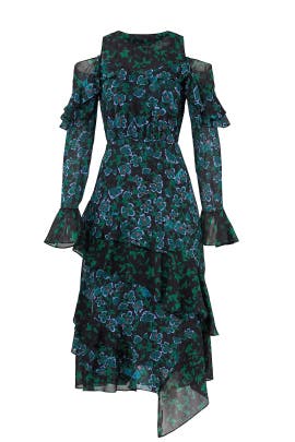 Tanya taylor green silk clementine dress Clearance