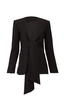 white tie front blazer