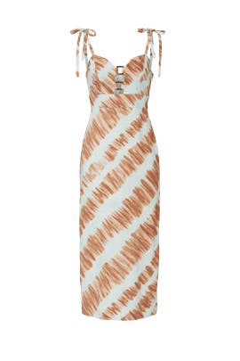 multi tie midi dress
