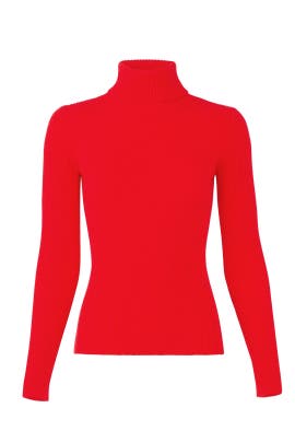 Red Ribbed Turtleneck by 3.1 Phillip 