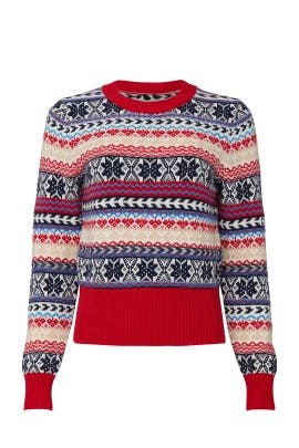 J.Crew - Button Fair Isle Crewneck Sweater
