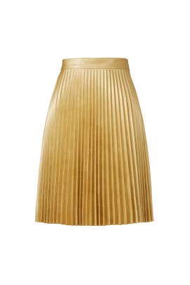 Slate Willow The Runway Gold Faux Leather Skirt By Slate Willow