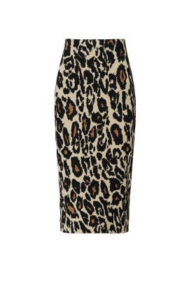 dvf leopard midi skirt