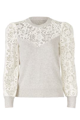 Illusion Lace Sweater by Rebecca Taylor 