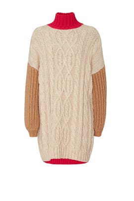 Colorblock Oversized Turtleneck by Moon 