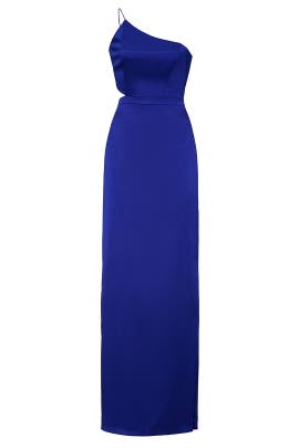 royal blue satin dress