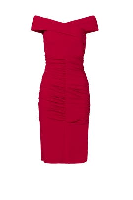 Red Jersey Palazzo Off Shoulder Dress By Nicole Miller For 70 Red Jersey Palazzo Off Shoulder Dress