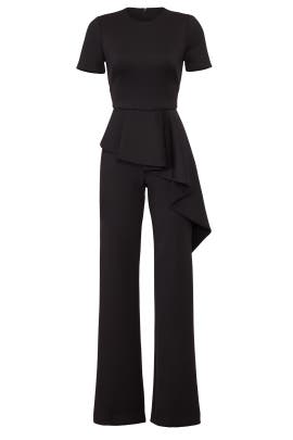 black halo peplum jumpsuit