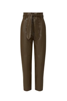 Tie Front Faux Leather Pants by Marissa 