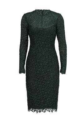 Ml Monique Lhuillier The Runway Green Ivy Leaf Lace Sheath By Ml Monique Lhuillier