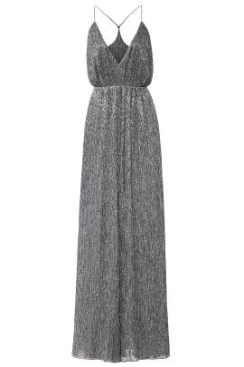 halston heritage metallic jumpsuit