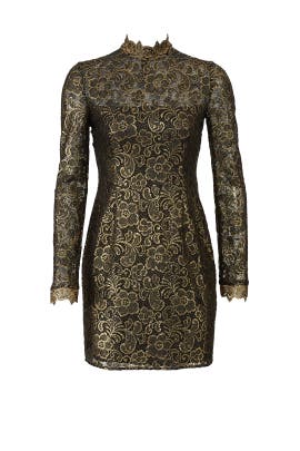 Rachel Zoe The Runway Metallic Hunter Dress By Rachel Zoe