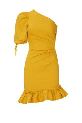 One Shoulder Asymmetric Denim Dress by Jonathan Simkhai