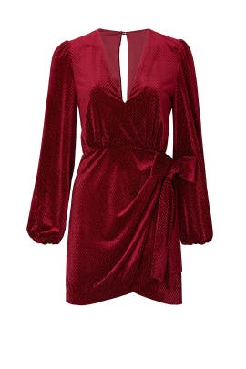 mini red velvet dress