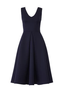Slate Willow The Runway Navy Midi Flare Dress By Slate Willow