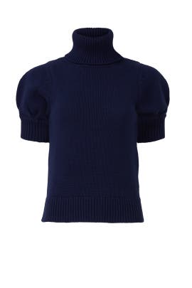 Navy Puff Sleeve Sweater by Adam Lippes 