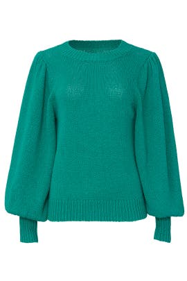 525 America - Green Puff Sleeve Sweater