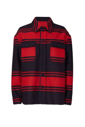 Striped Shirt Jacket by No. 21