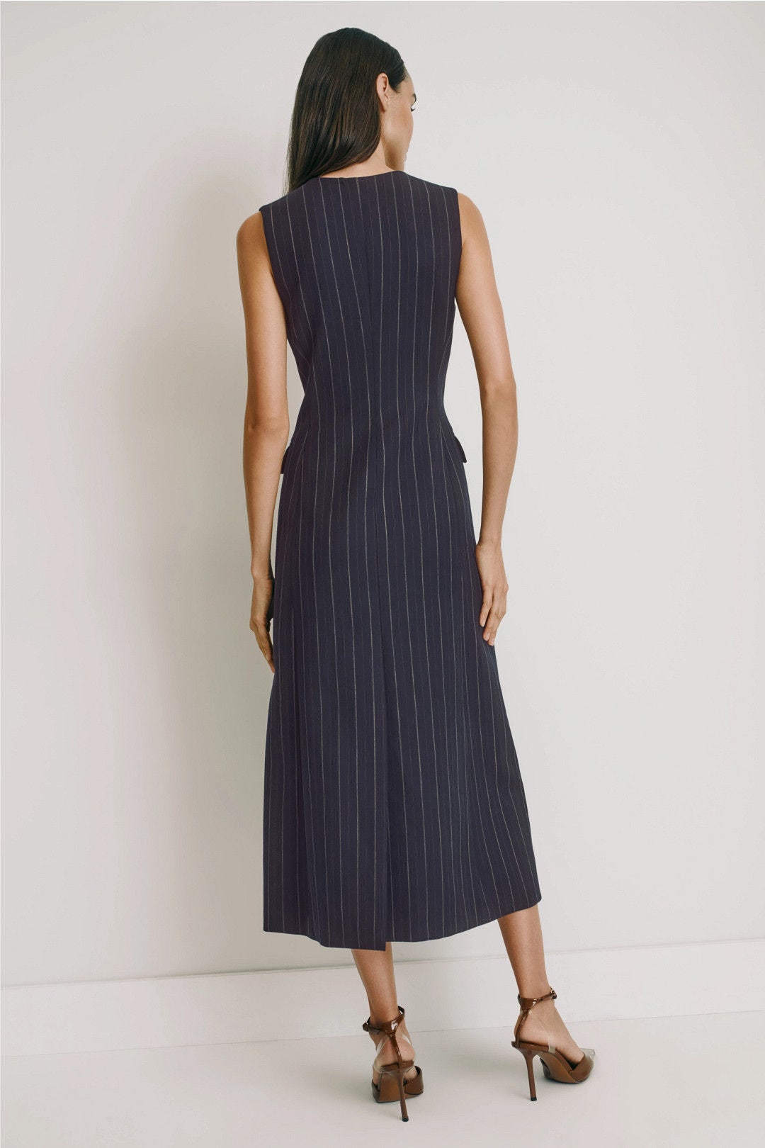 Pinstripe Button Down Dress by Argent 2