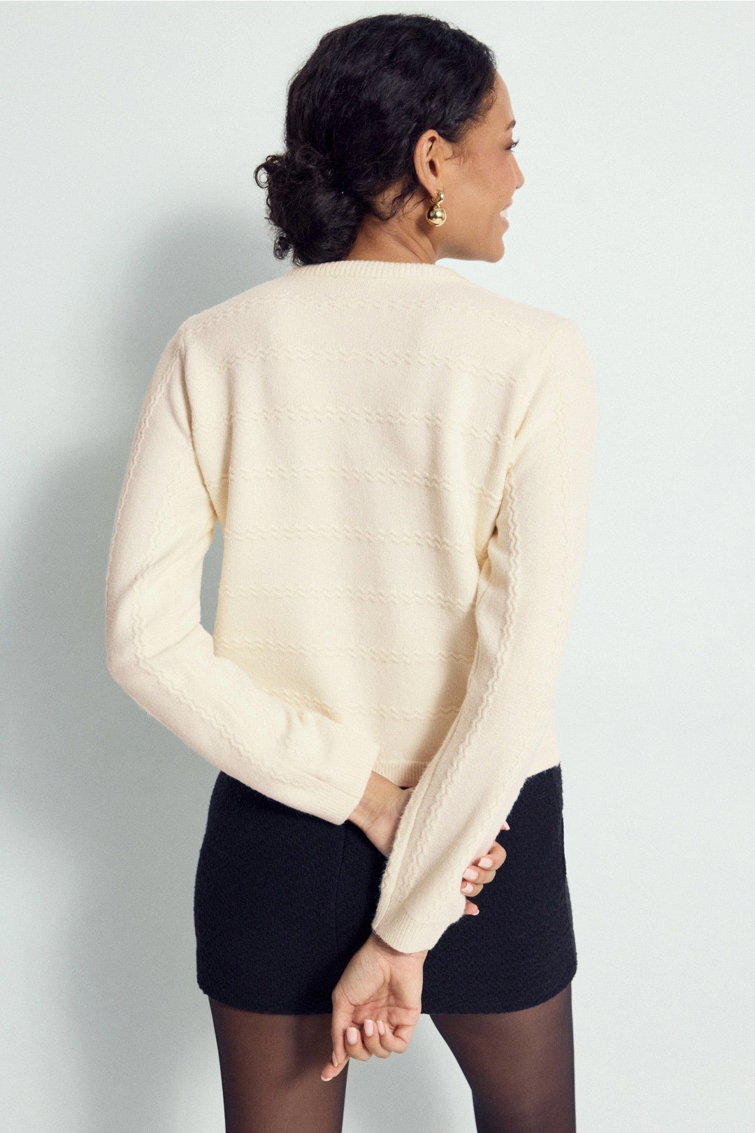 Woven Tie Scarf Cardigan by CeCe 2