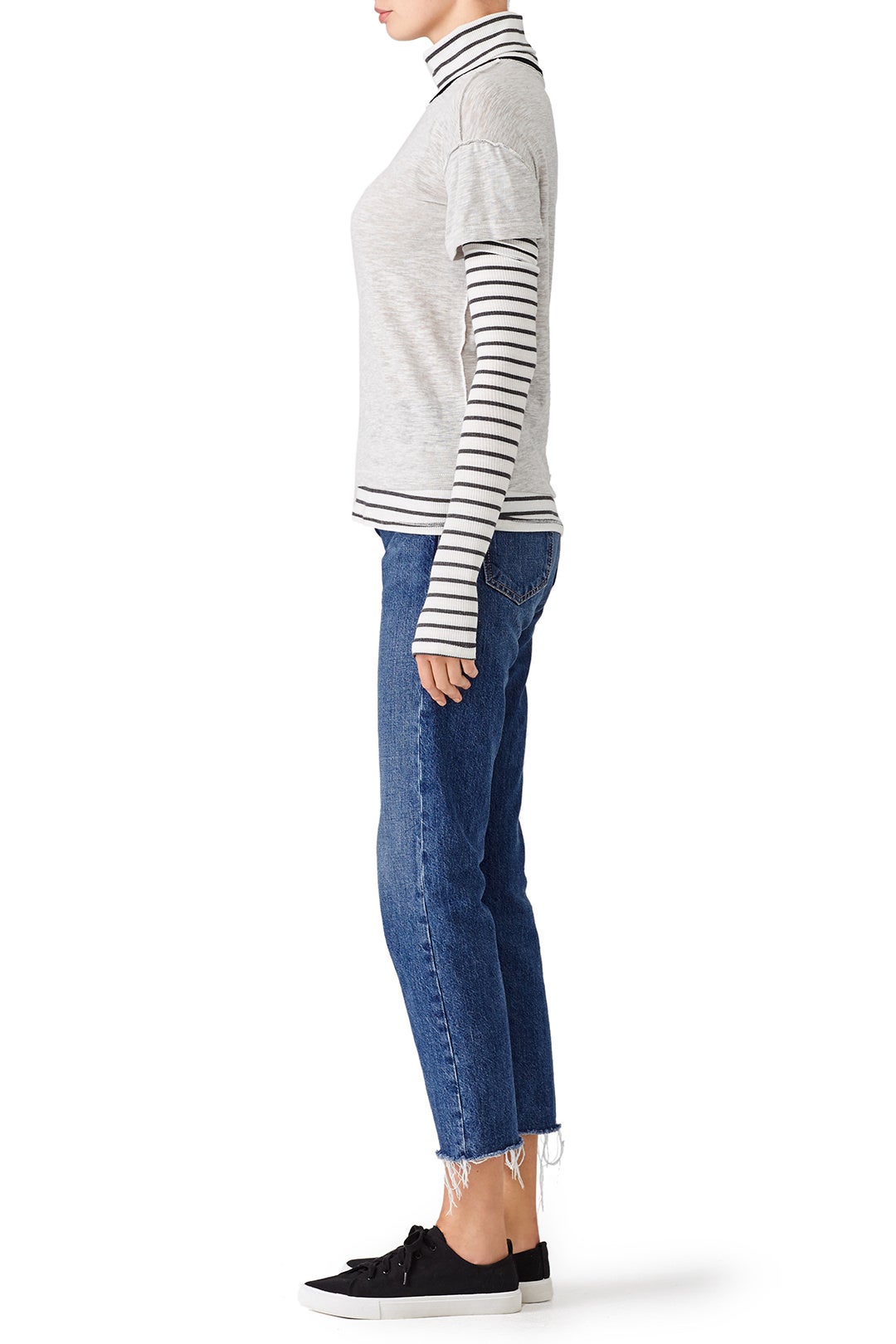 Grey Striped Two For by Free People 1