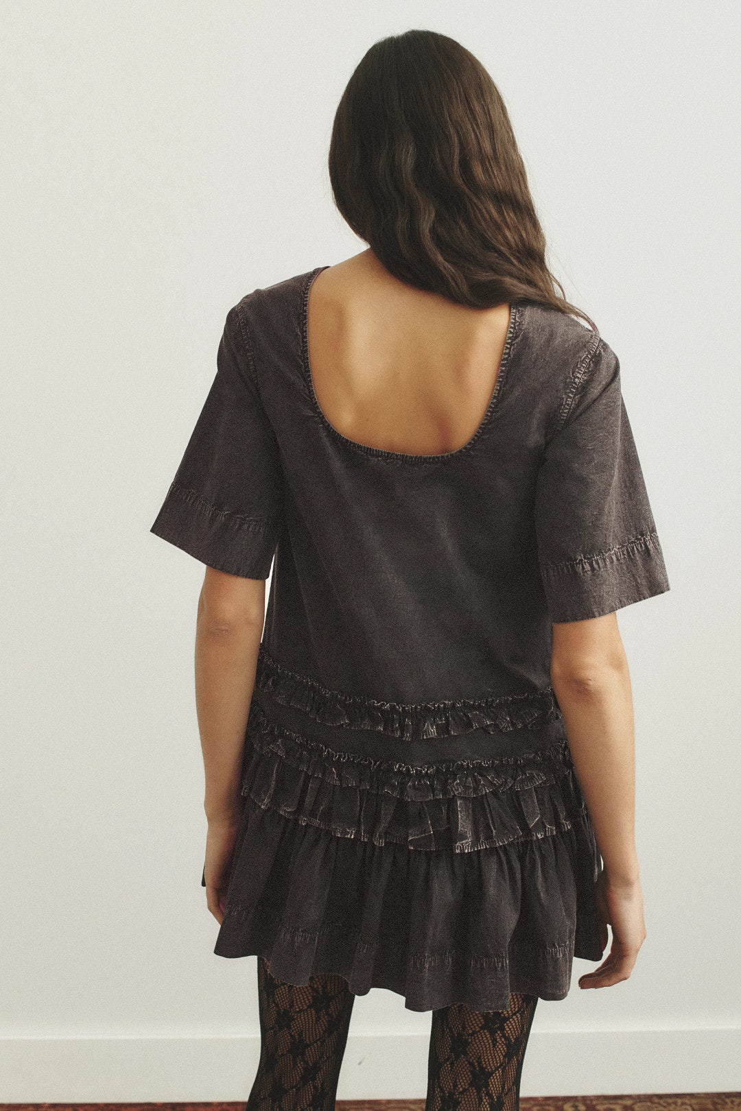 Ruffle Hem Mini Dress by GANNI 2