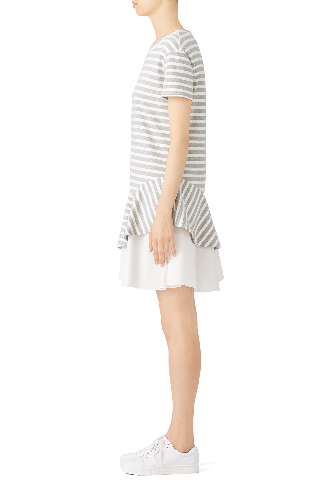 Striped Ruffle Hem Dress by KINLY 1