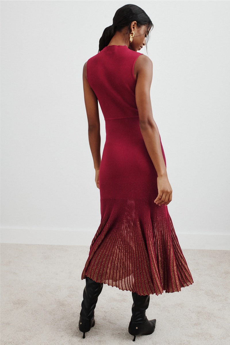 Sleeveless Shimmer Midi Sweater Dress by Moon River - Photo 2