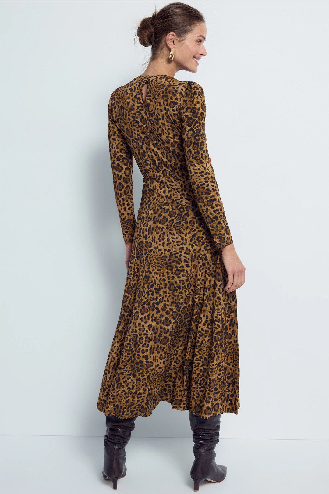 Animal Print Mock Neck Midi Dress by Rixo x RTR 2
