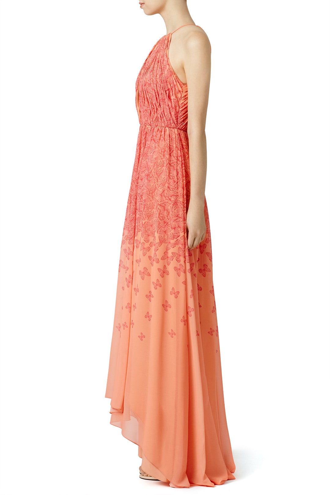 Coral Falling Butterfly Maxi by Badgley Mischka 1