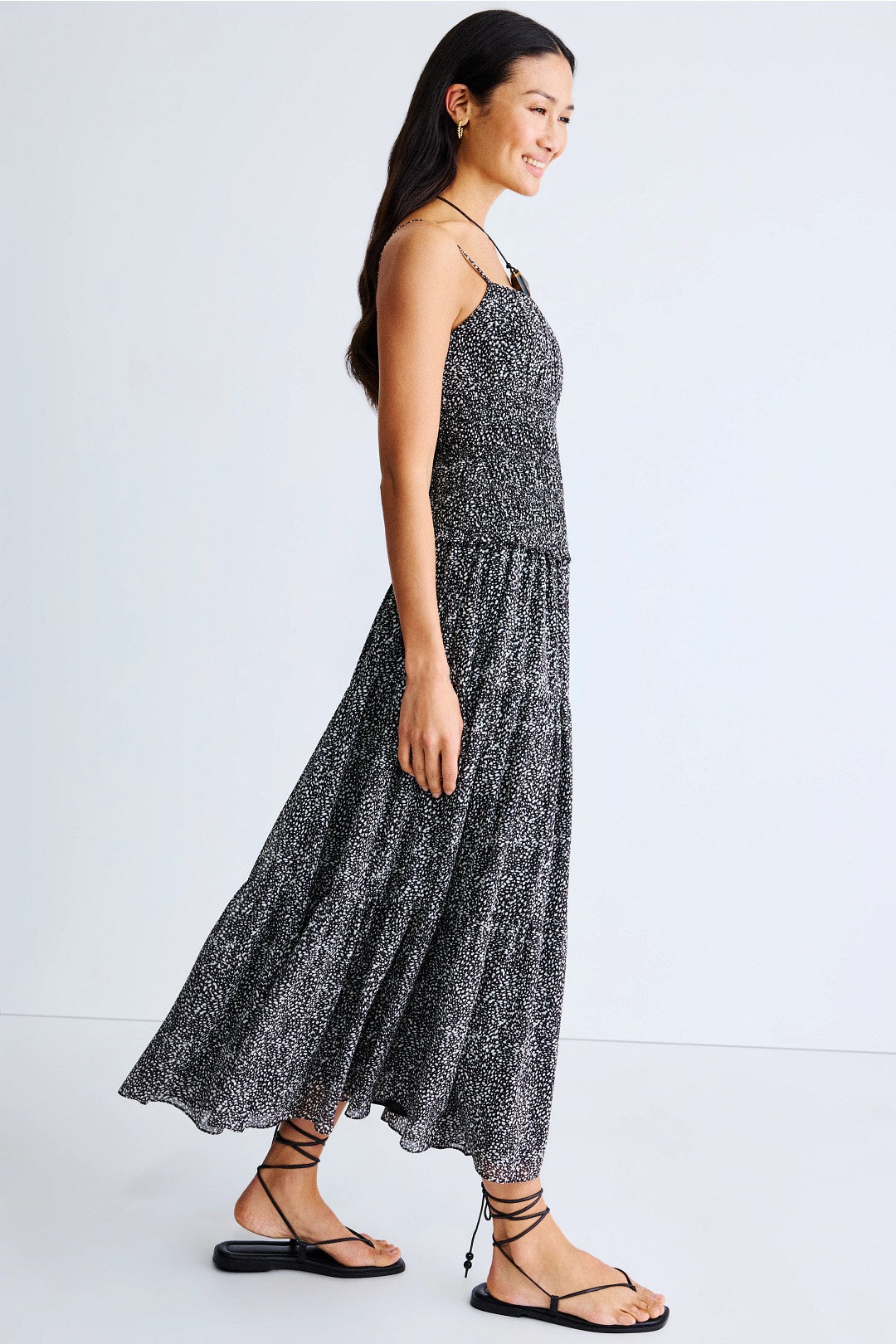Dotted Smocked Maxi Dress by MICHAEL KORS 1
