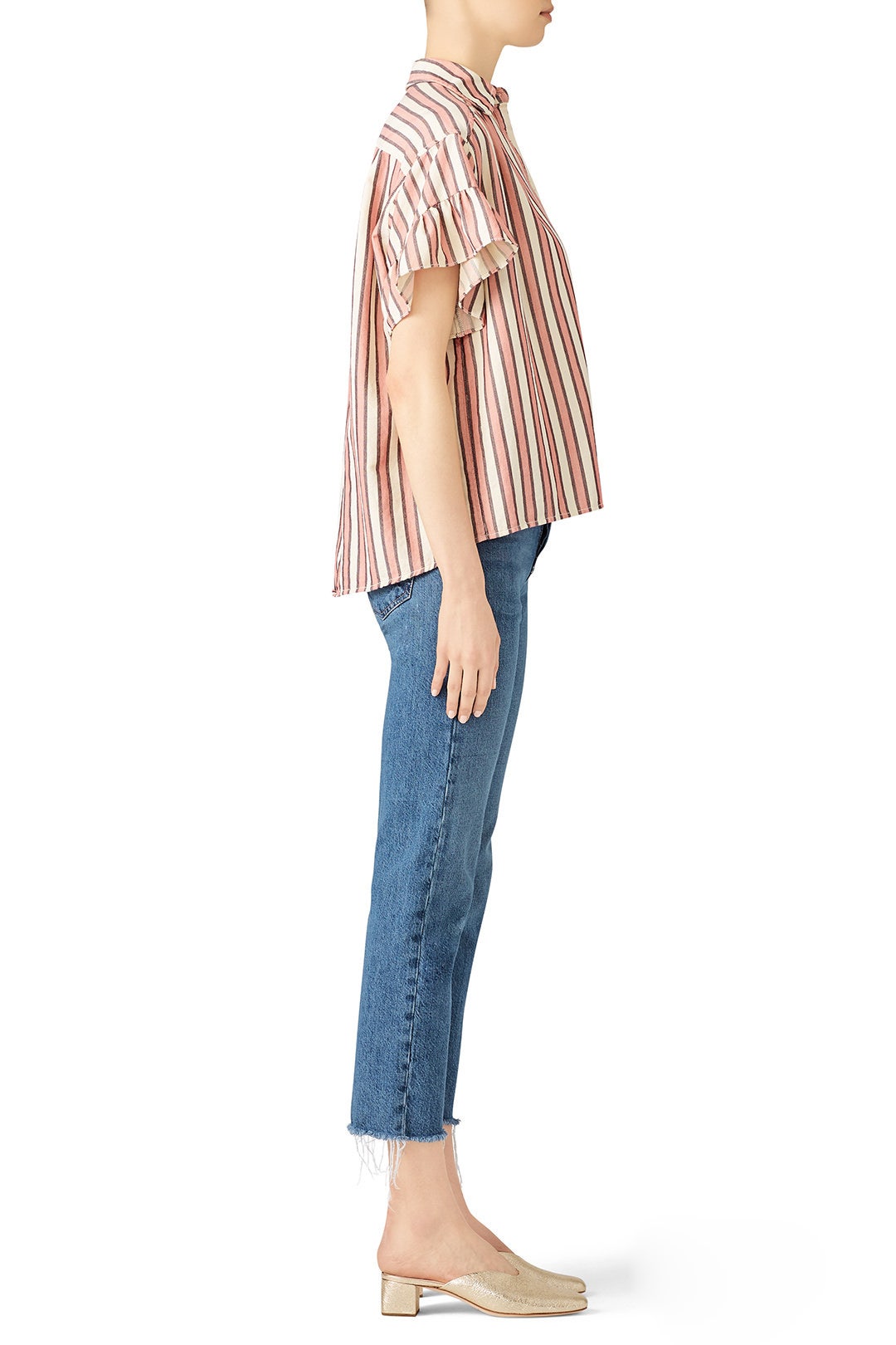 The Flounce Sleeve Top by The Great. 2