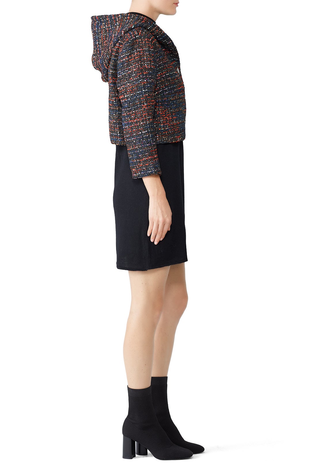 Hooded Crop Tweed Jacket by Line + Dot 2