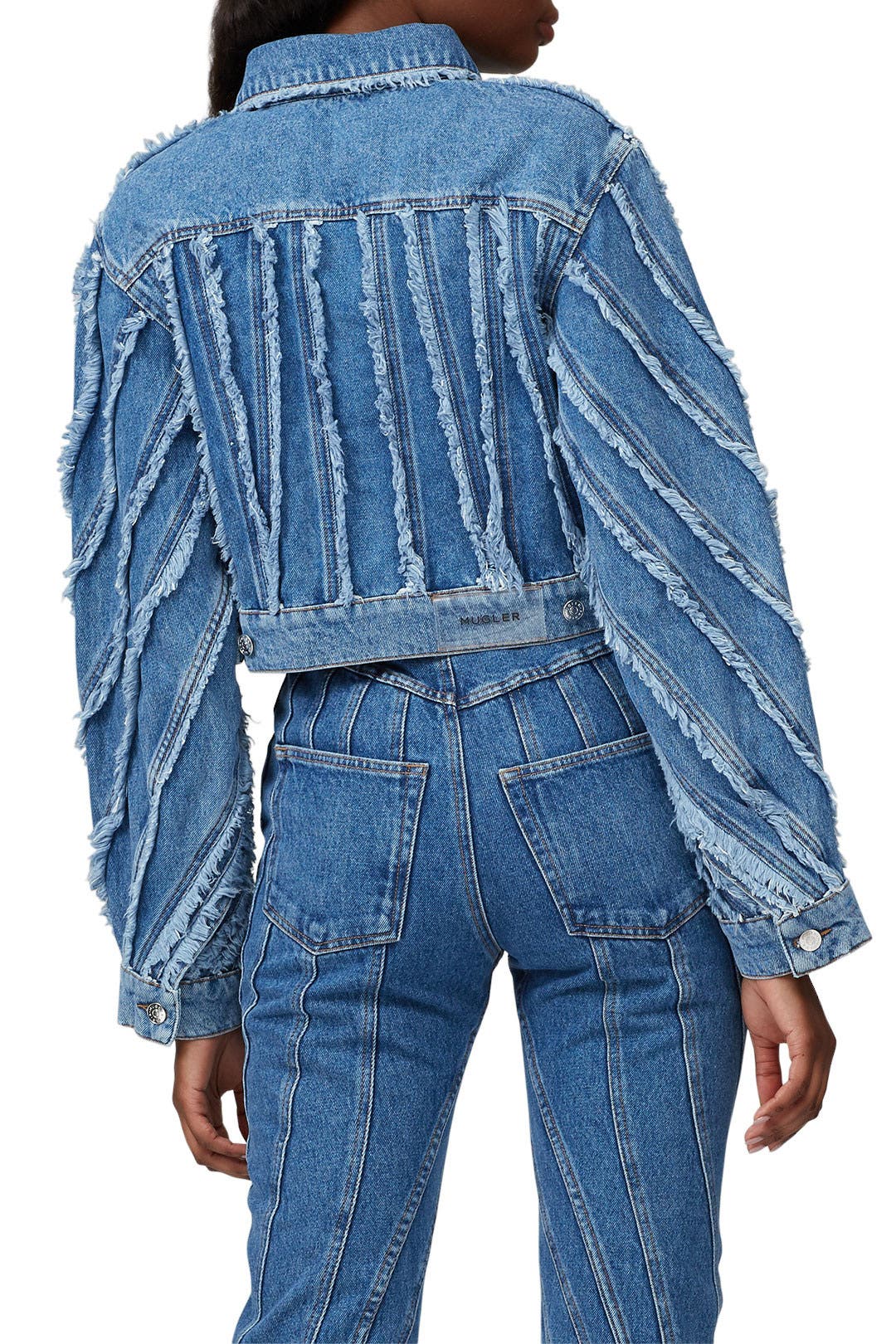 Spiral Denim Jacket by MUGLER | Rent the Runway