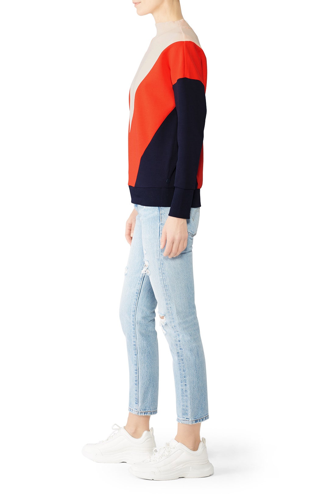 Colorblock Turtleneck Sweatshirt by Scotch & Soda 2