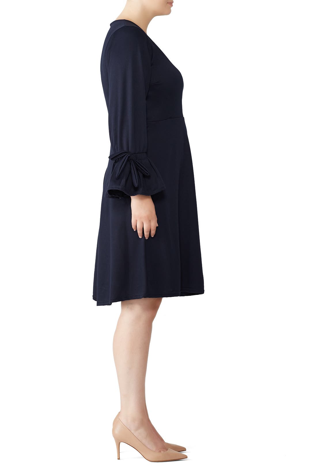 Navy Fit and Flare Dress by LOST INK | Rent the Runway