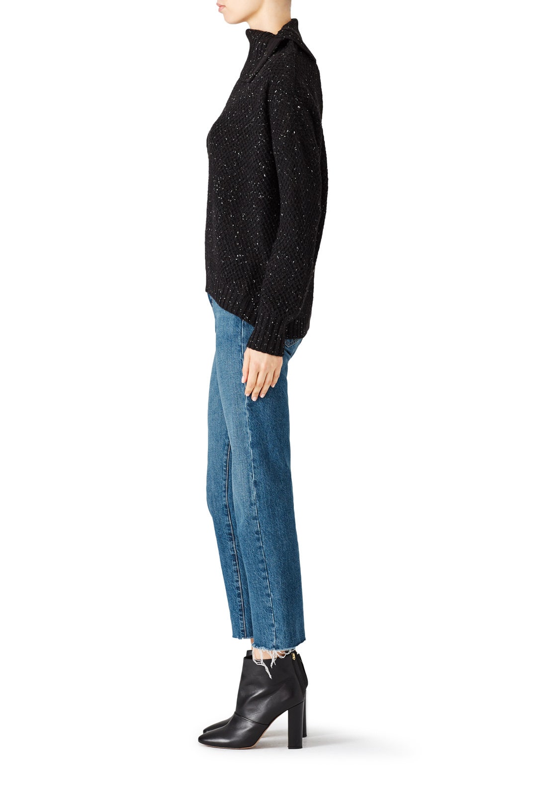 Black Snap Turtleneck by Michael Stars 2