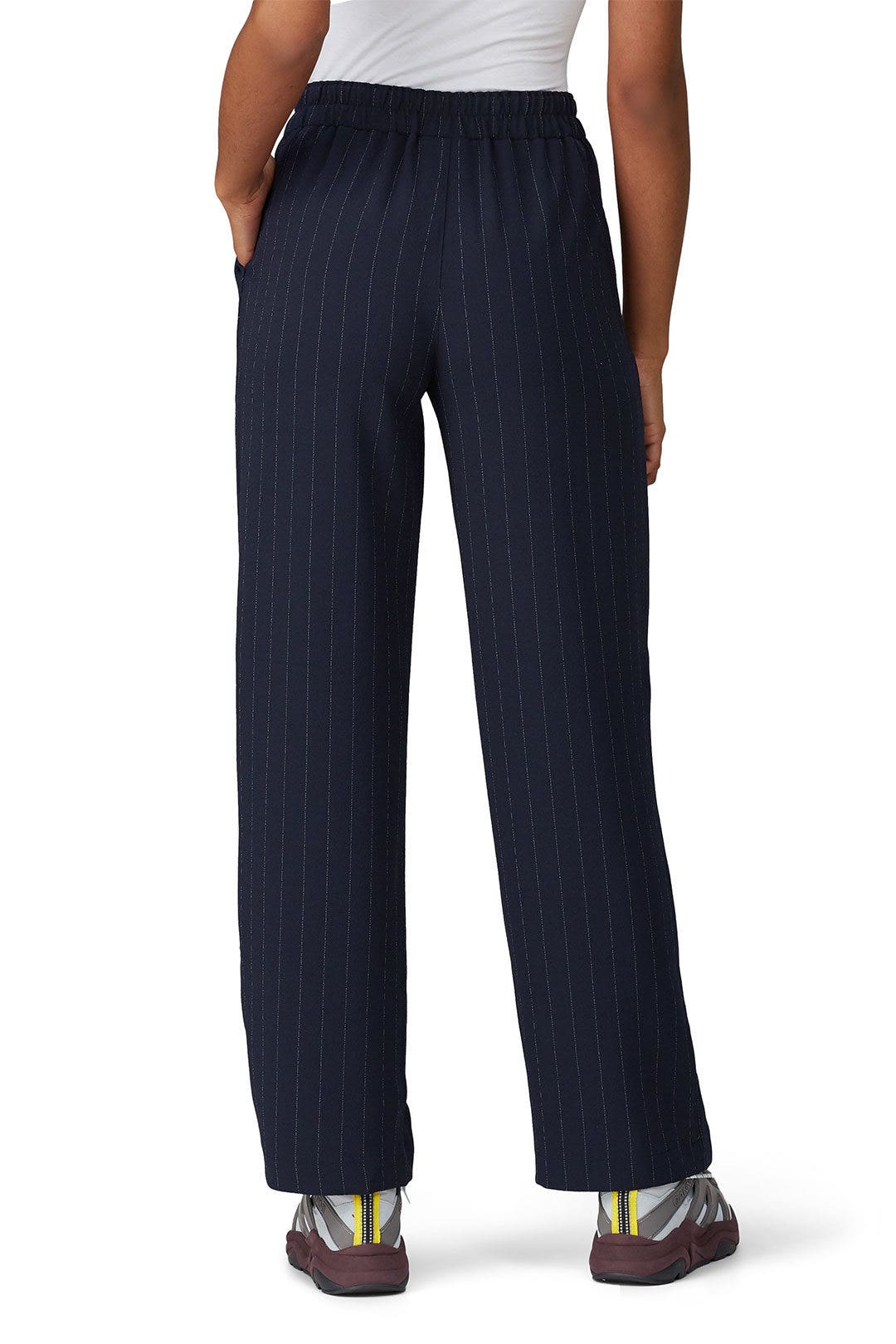 Navy Striped Straight Pants by GANNI 2
