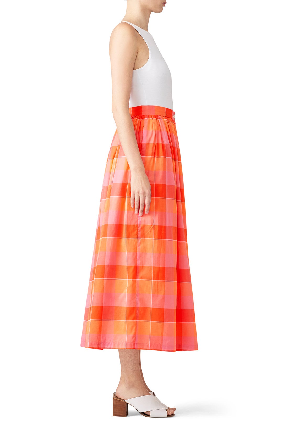 Orange Button Front Skirt by MDS Stripes 2