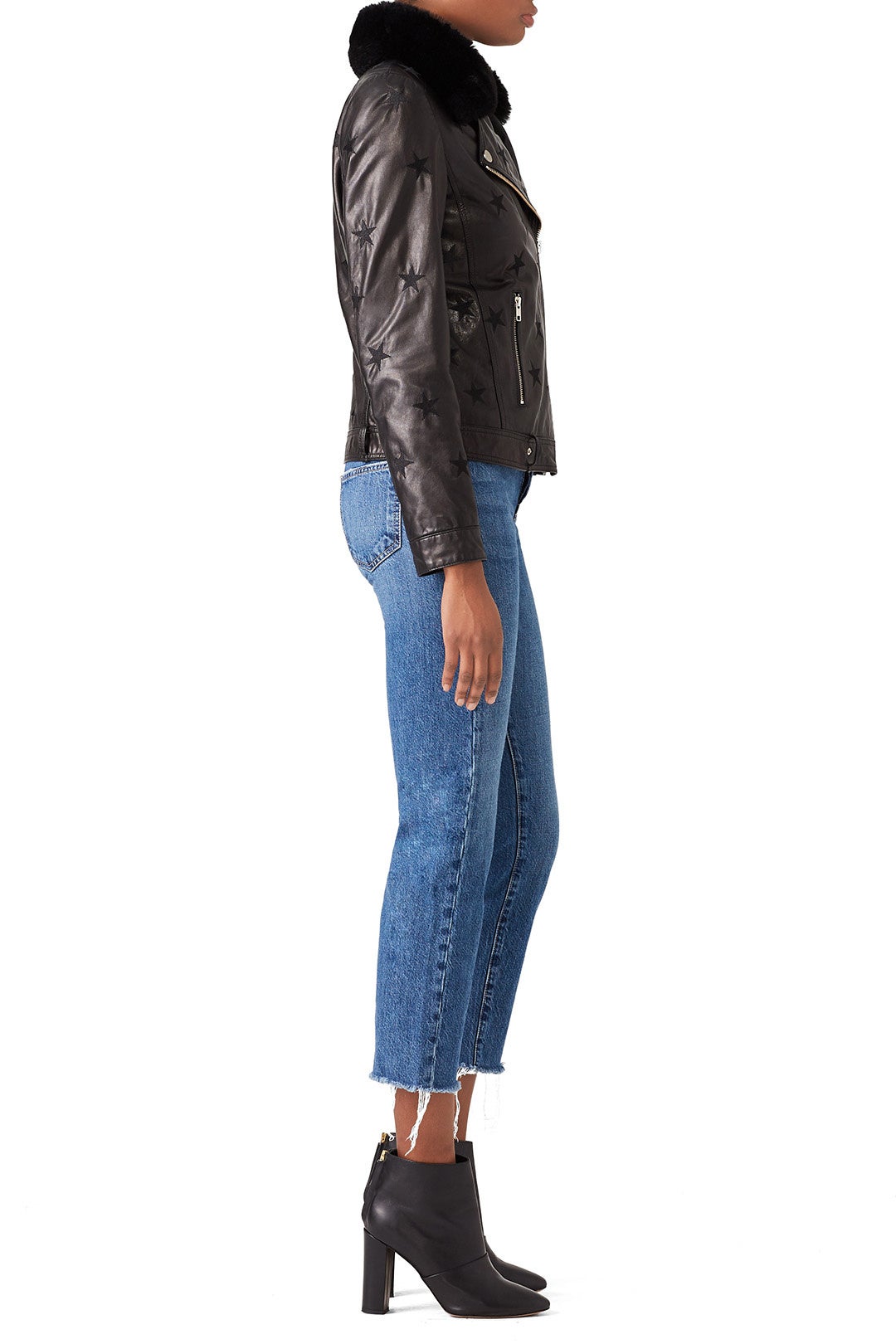 Black Seeing Stars Faux Fur Jacket by Samantha Sipos 2