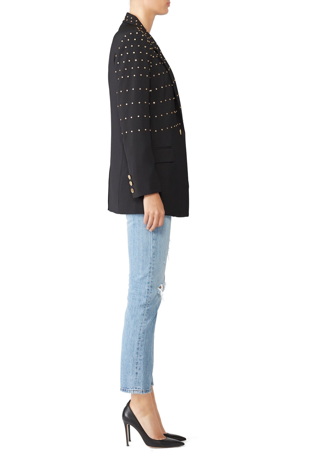 Black Studded Blazer by Badgley Mischka 1