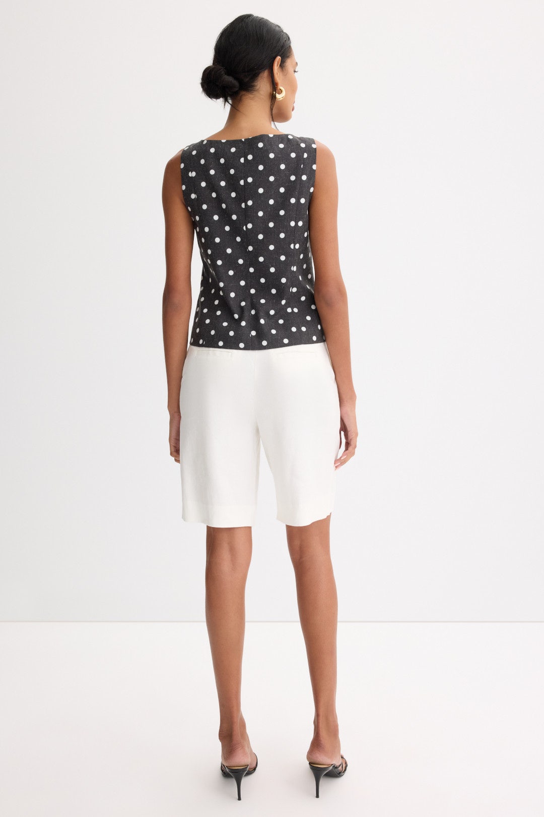 Button Down Boat Neck Top by CeCe 2