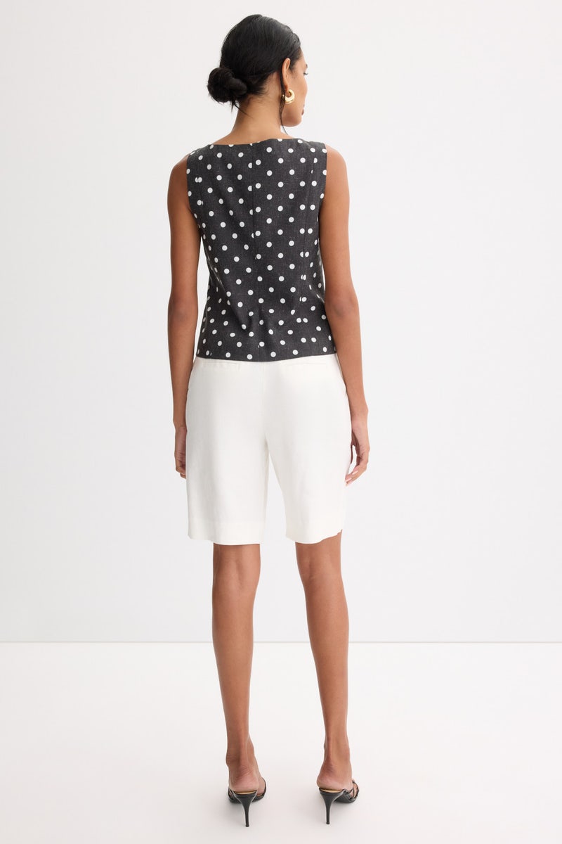 Button Down Boat Neck Top by CeCe - Photo 2