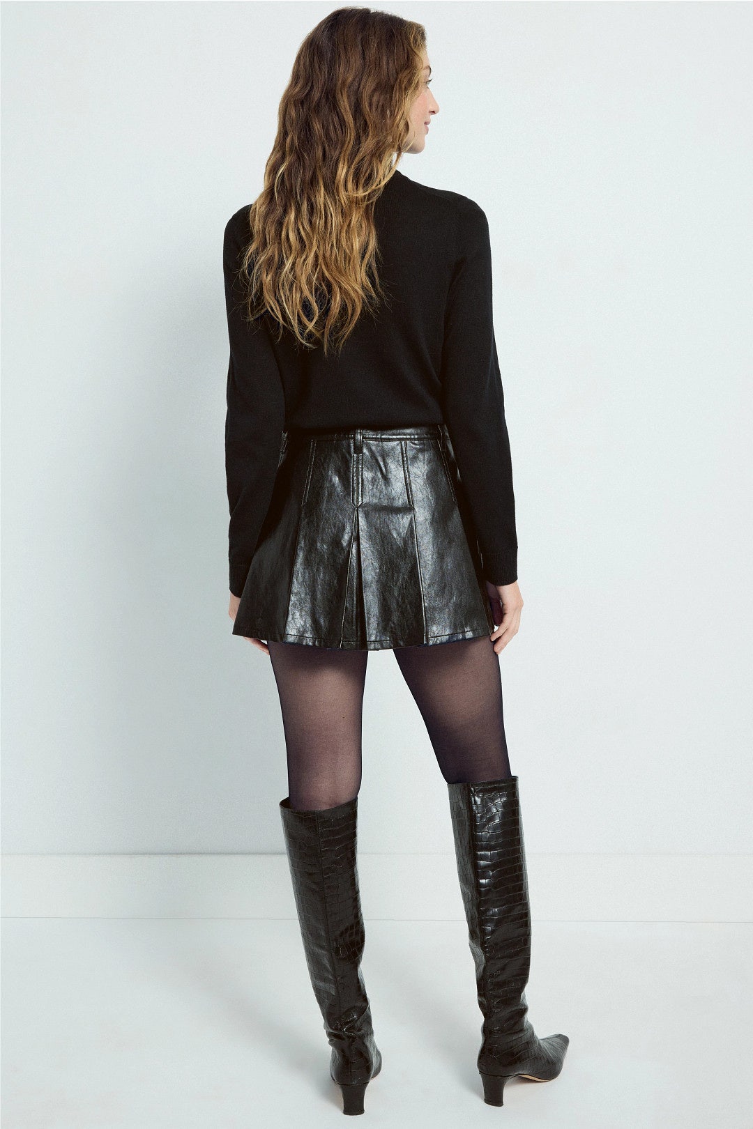 Faux Leather Pleated Mini Skirt by MICHAEL KORS 2