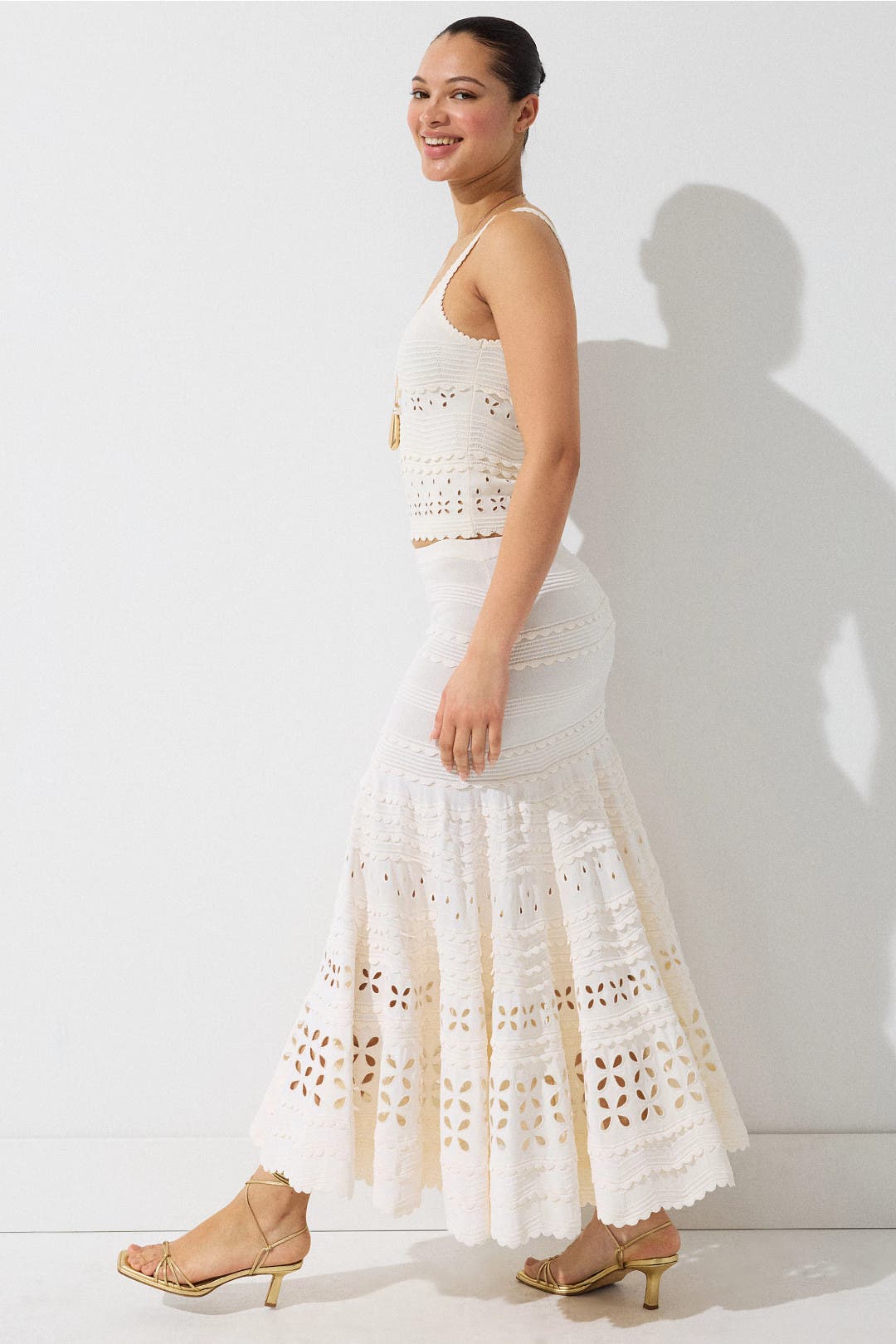 Annisa Eyelet Knit Midi Skirt by Ulla Johnson | Rent the Runway