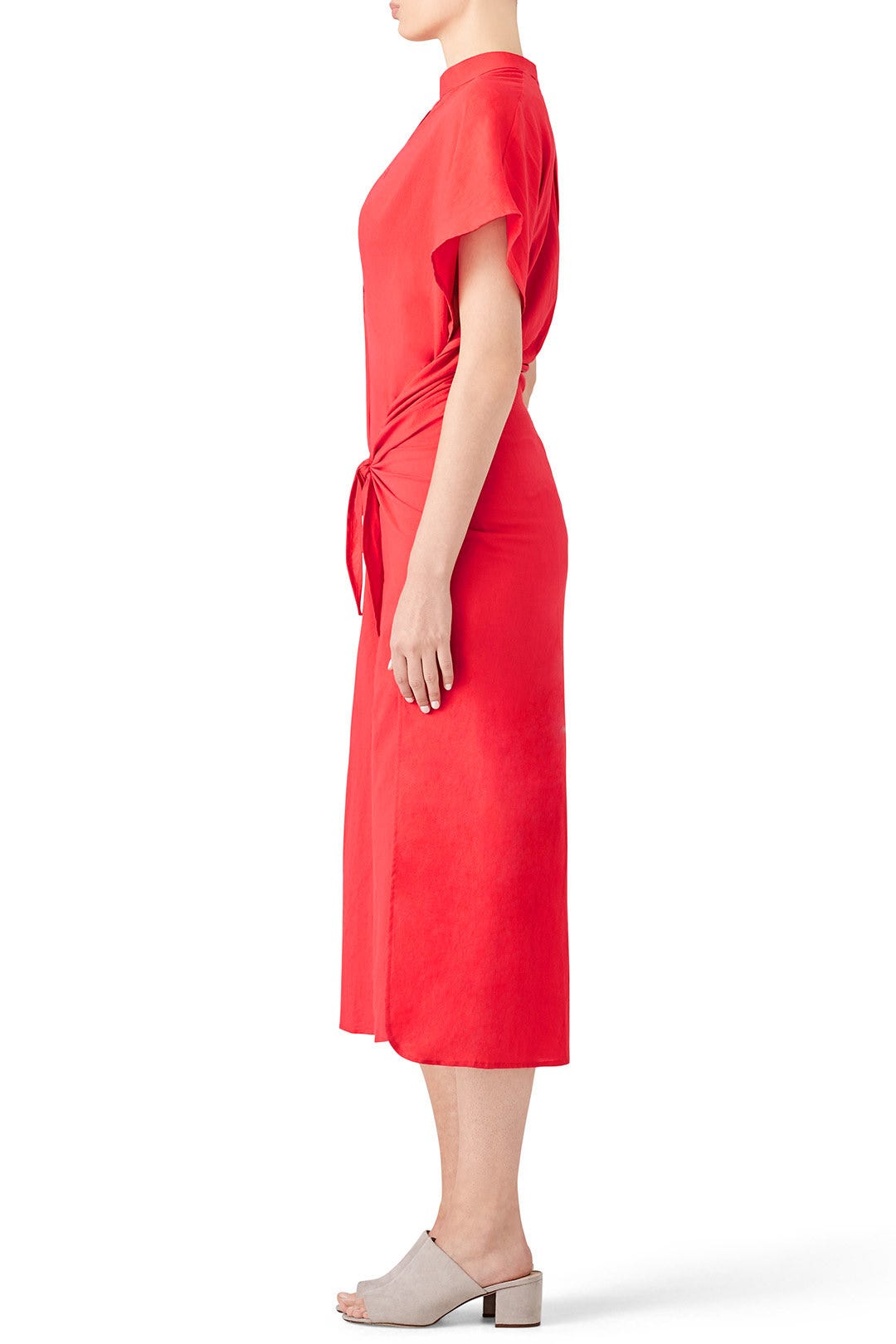 Red Wrap Front Dress by VINCE. 2