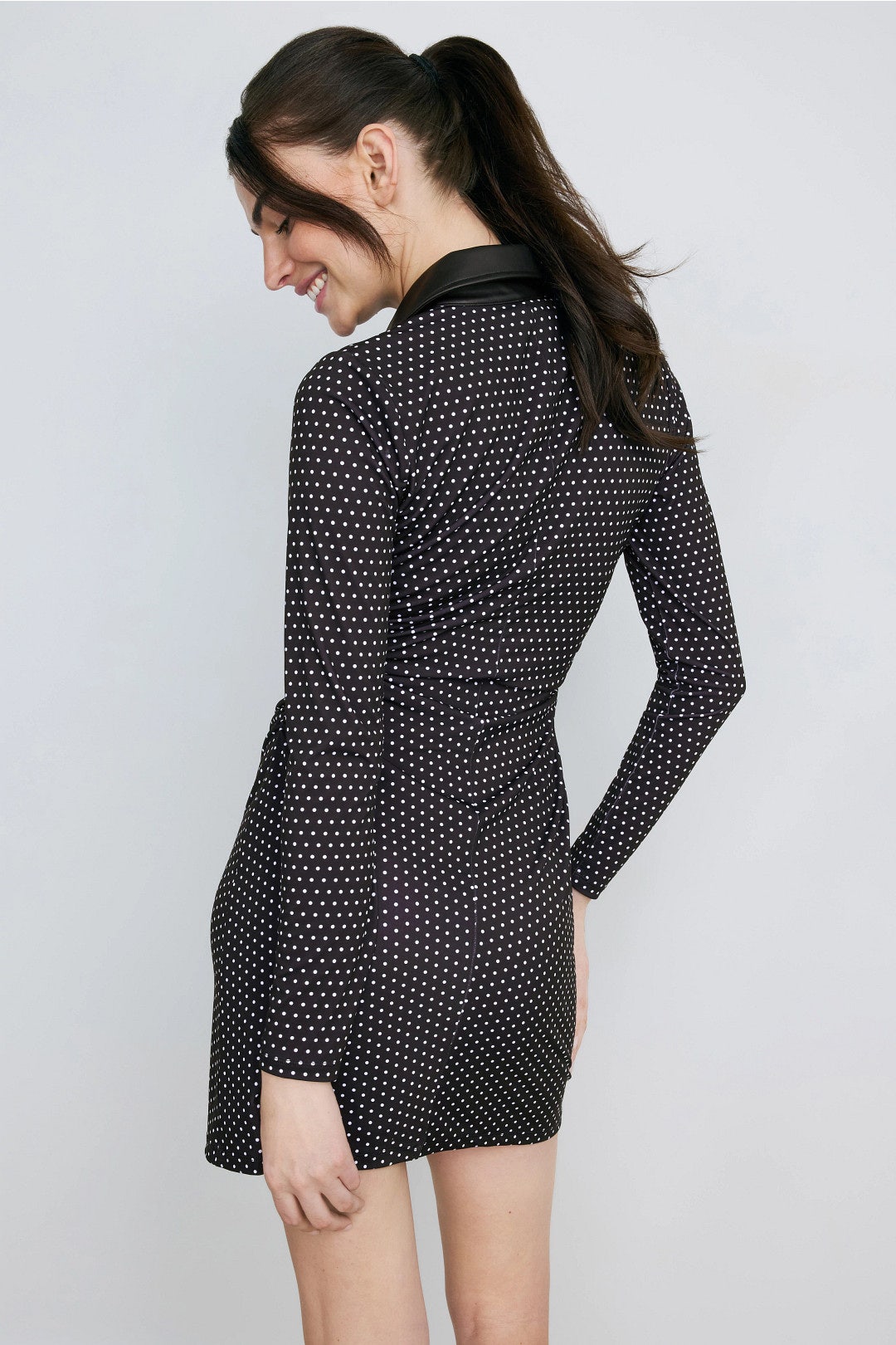 Polka Dot Ruched Snap Midi Dress by MICHAEL KORS 2