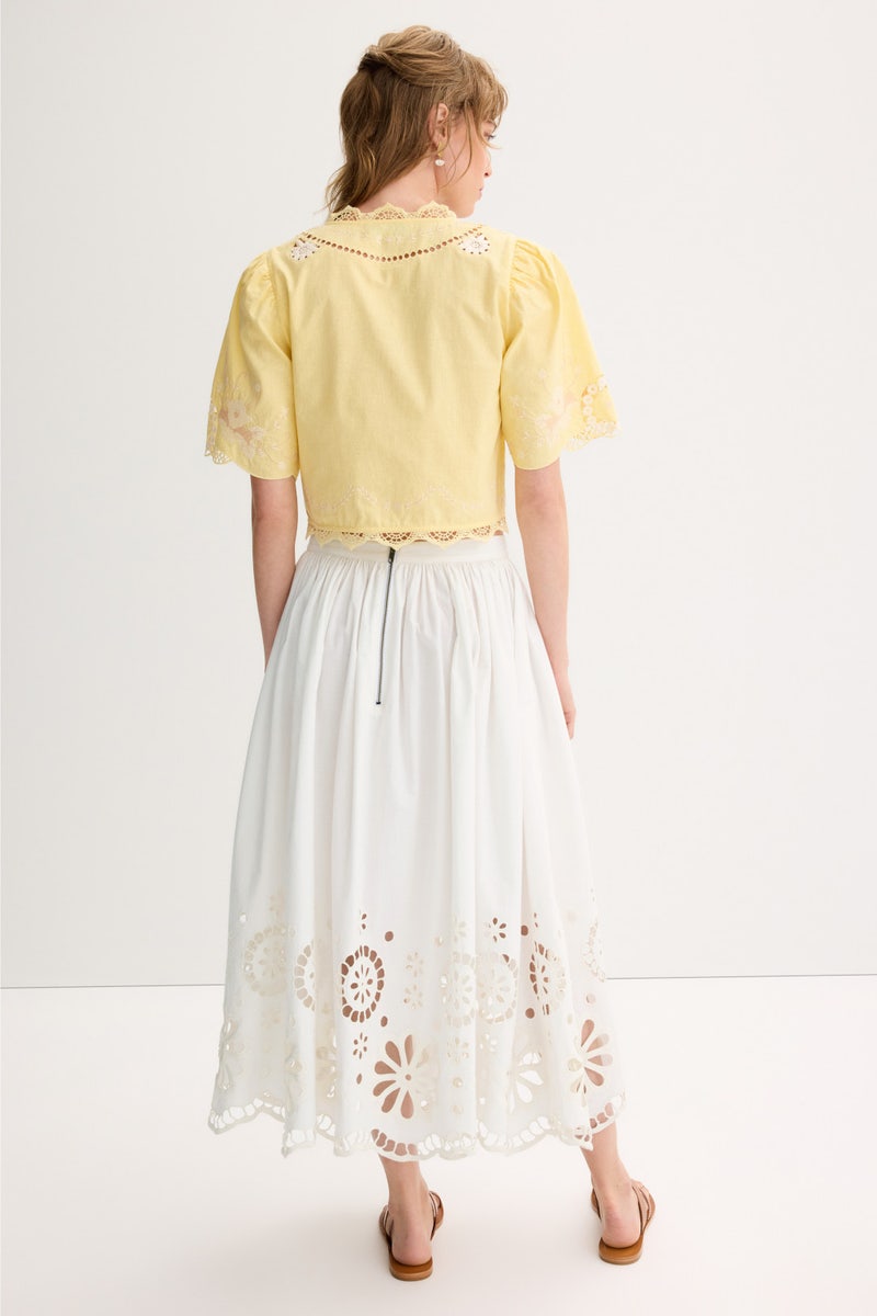 Super Bloom Eyelet Skirt by The Great. - Photo 2