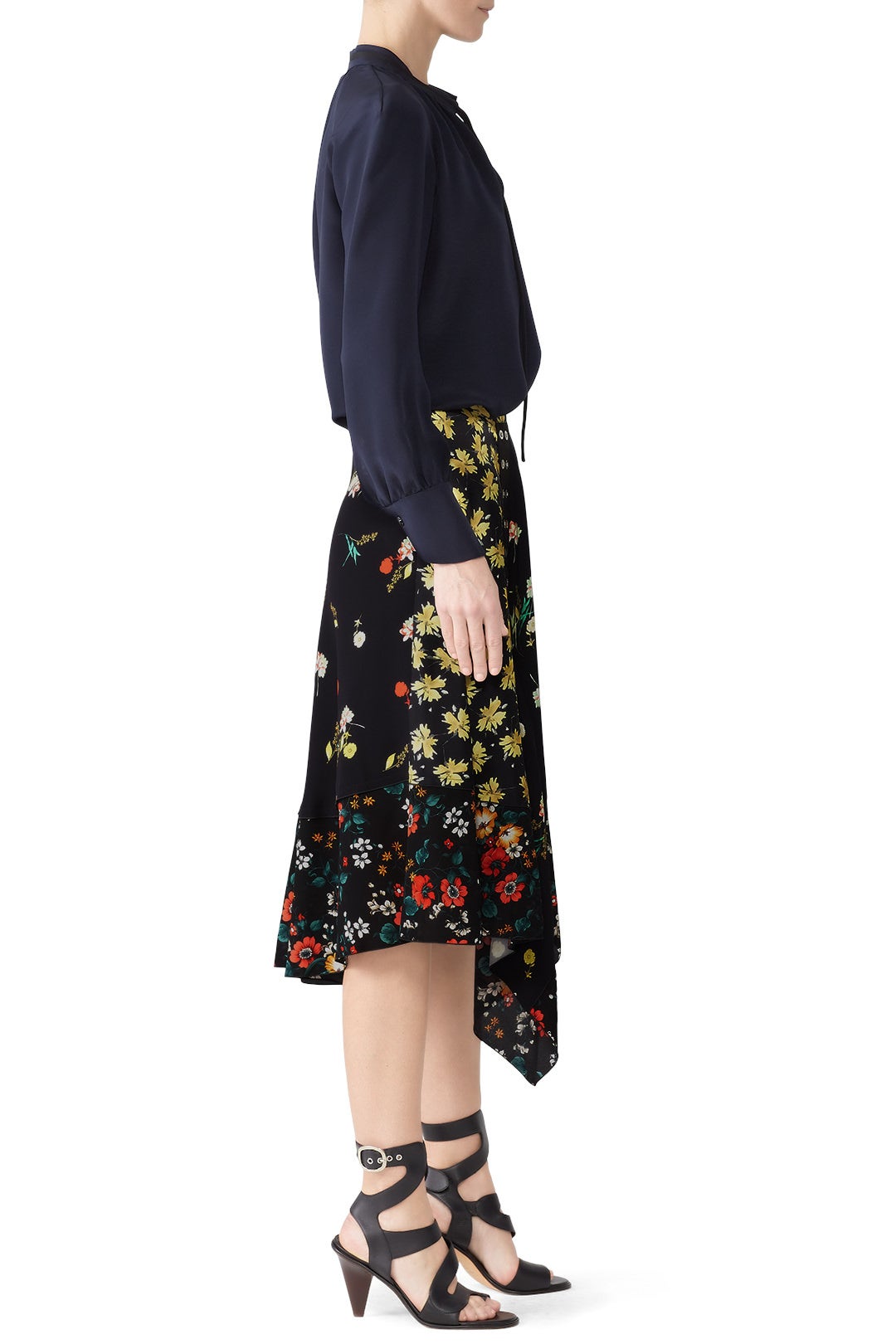 Asymmetrical Mixed Print Skirt by DEREK LAM 1
